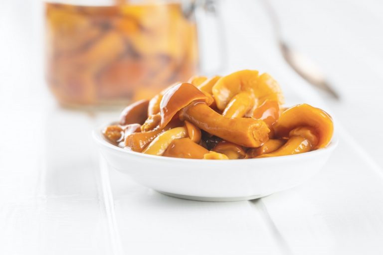 Pickled mushrooms. Marinated mushrooms.